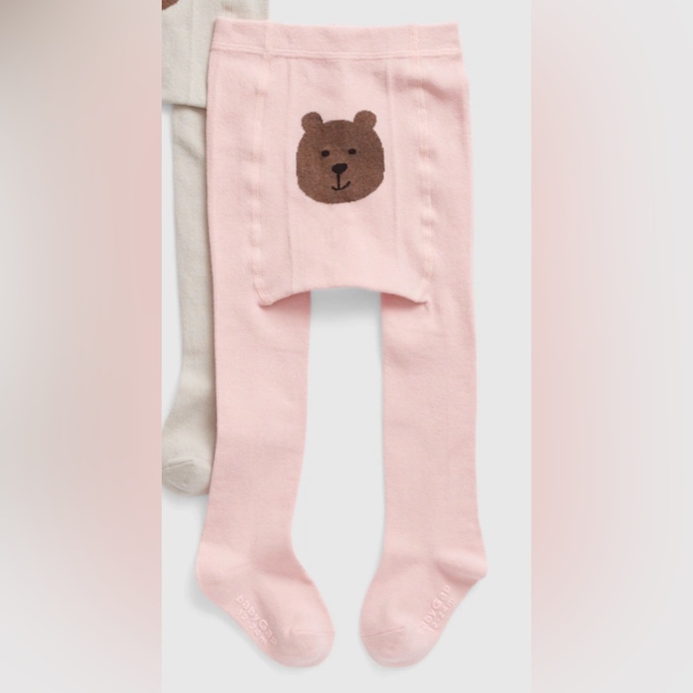 5/$20 Light Pink Bear Bum Tights | Baby GAP | 12-24 Months